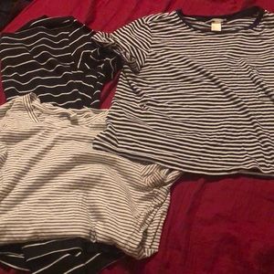 Three striped shirts all from H&M.